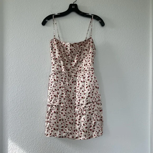 Reformation Kosta Silk Mini Dress with Roses Print, New Without Tags - Picture 5 of 7